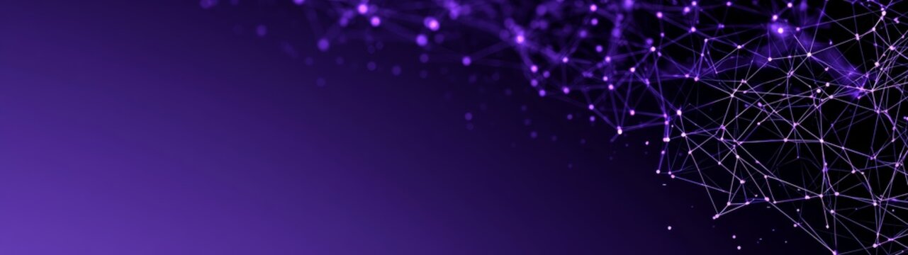 Abstract digital background with network connections and purple gradient for business and technology concepts