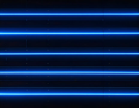 Abstract Blue Neon Lines on Dark Background.
