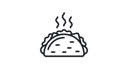 Fototapeta premium Spicy food taco line icon vector