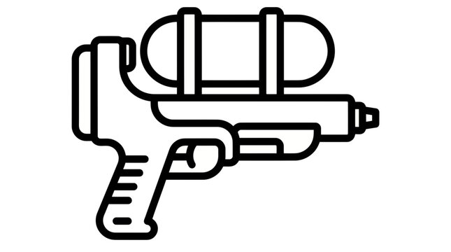 Toy squirt water gun line icon vector
