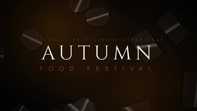 Autumn Food Festival motion graphics title sequence with floating abstract shapes