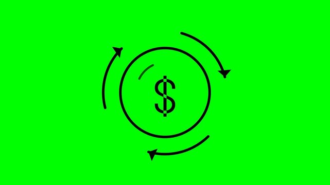 Dollar sign encircled by rotating arrows illustrates the rapid turnover and speed of capital.