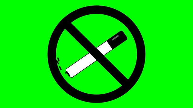 Cigarette symbol depicted with a bold strike-through mark signifies a restricted or banned area.