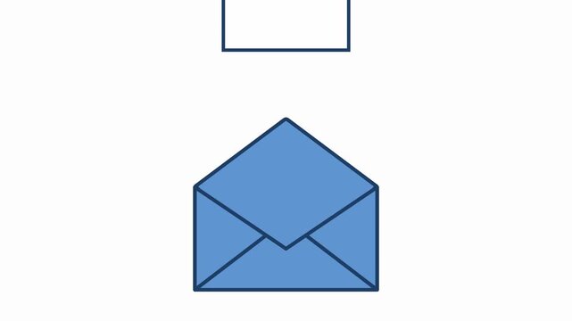 Animated Warning Email Icon. Message Alert Symbol. Simple Motion Graphic for Email Notification, Security Warning, Spam, Error, Communication and Digital Messaging.