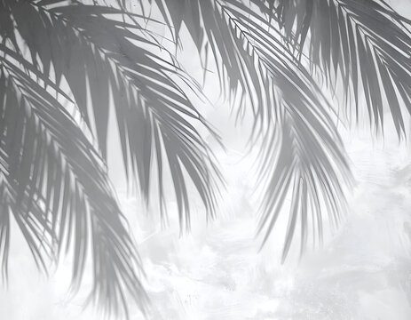 Shadows of Palm Fronds on a Bright Sunny Day.