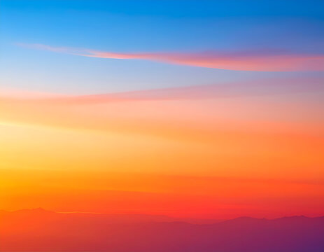Vibrant Sunset Sky with Wispy Clouds and Gradient Colors.