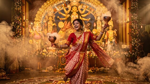 Dhunuchi Dance &ndash; Bengali Durga Puja Celebration
