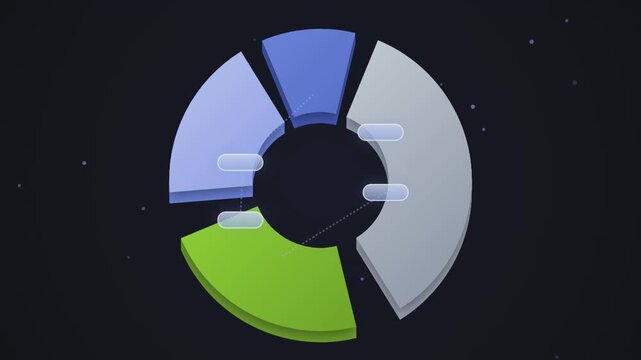 3D Floating Donut Chart Infographic Loop Animation