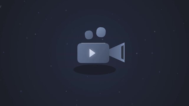 3D isometric video camera icon animation. Seamless loop motion graphic for digital media.