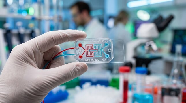 Microfluidic Organ on a Chip Device with Glowing Bio Channels