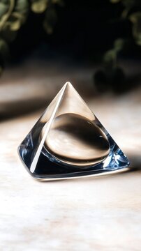 Glass Pyramid Paperweight