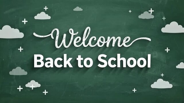 Welcome back to school classroom with desks and sunlight background 4K
