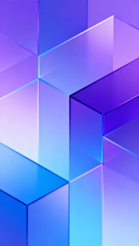 Blue and purple gradient geometric cube background design