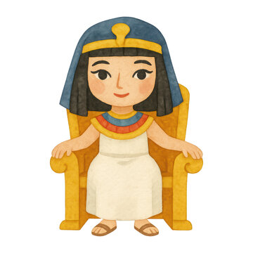 PNG Cartoon Egyptian queen illustration.