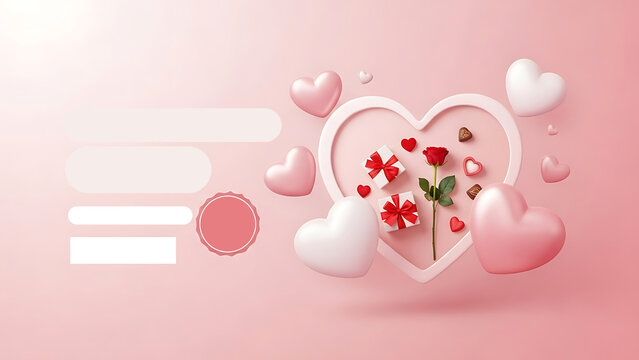 pink heart with pink ribbon