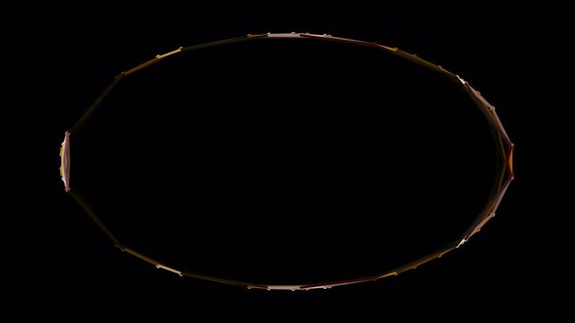 Abstract glowing oval light ring on dark background