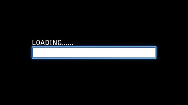 Abstract loading icon animation . Loading bar and percentage Futuristic progress loading bar 0-100 percent.