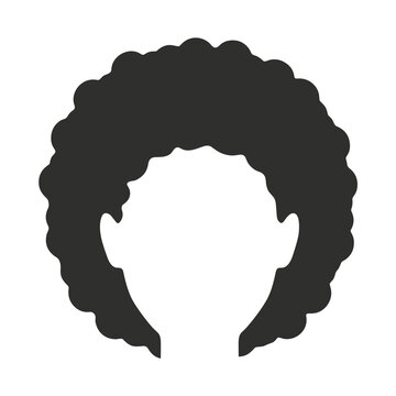 Silhouette of curly afro hair