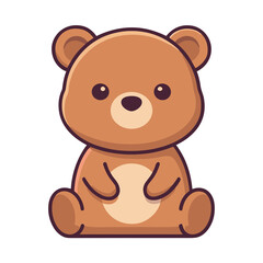 Obraz premium Cute cartoon teddy bear sitting