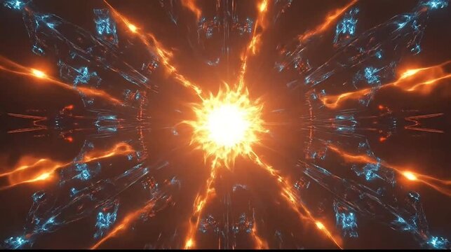 Vibrant abstract energy burst kaleidoscopic pattern animation