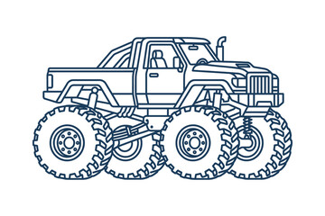 Monster Truck Outline Vector Illustration © fatel