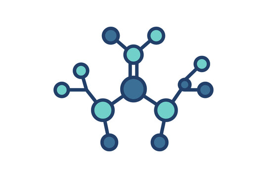 Molecular Structure Flat Vector Illustration