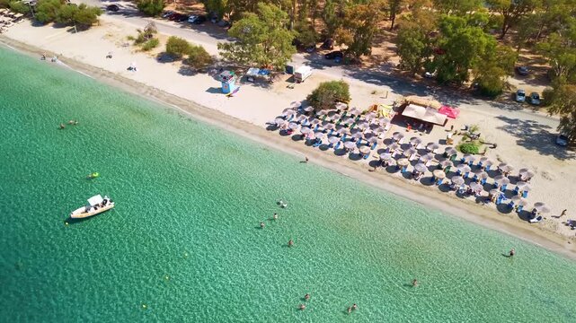 Aerial View of Drepano Beach and Lagoon, Igoumenitsa, Greece