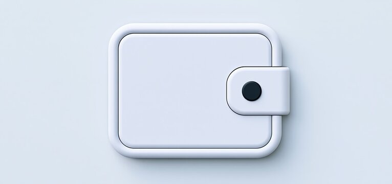 Digital wallet icon on a simple light background, symbolizing secure mobile payments and online transactions.