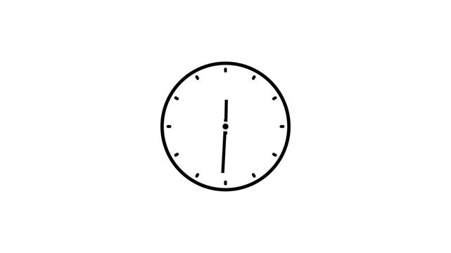 White clock on white background animation day time. Clock icon vector animation with clock face.