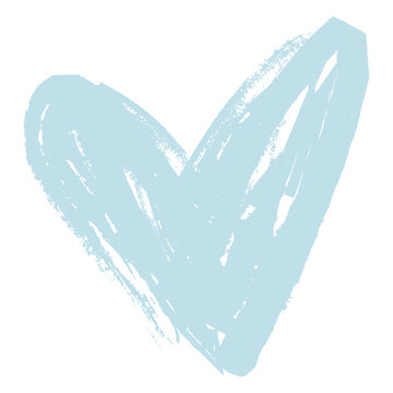 Hand drawn blue love heart shape