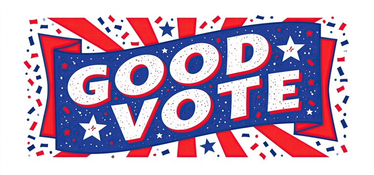 2026 US Midterm Elections banner with patriotic red, white, and blue design and festive confetti.
