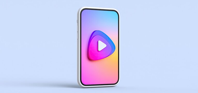 A modern video platform logo displayed on a streamlined app interface with bright colors and a clean background.