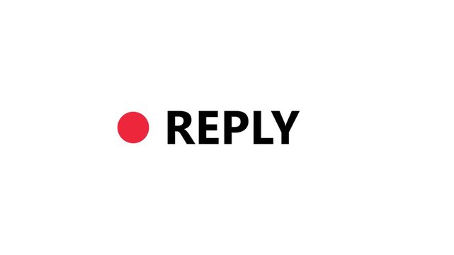 abstract animated reply button icon with dark background 4k animation video