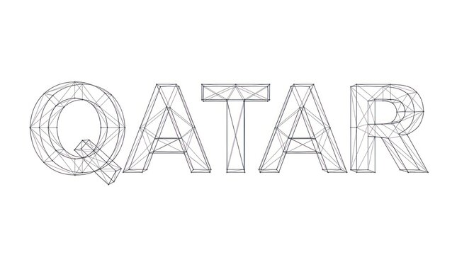Abstract wireframe text art representing country name concept