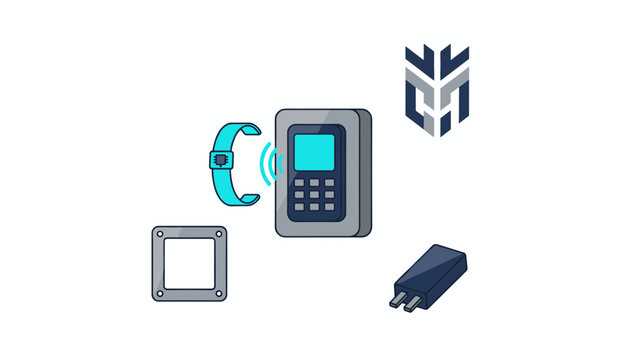 Contactless access control system with smart wristband reader terminal and power supply