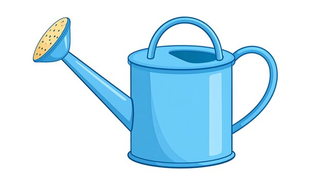 Cute Watering Can Cartoon Gardening Tool Icon for Plant Care and Garden Design