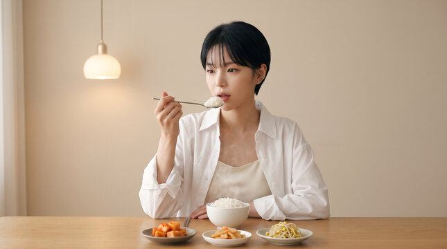창가 식탁의 차분한 식사 시간 / Calm Meal Time by the Window