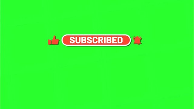 Subscribe button animation with red design on green background overlay motion element social channel overlay motion element social channel