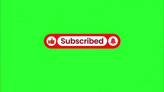 Interactive subscribe button with notification bell and like icon overlay motion design element social overlay motion design element social