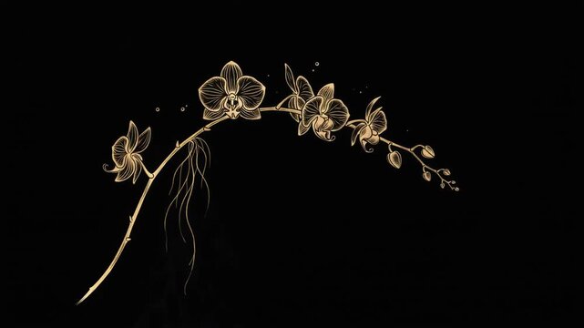Gold Ink Orchid Blossom Reveal