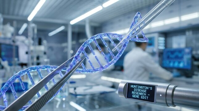 Research on gene editing techniques to analyze genetic material in huntington disease