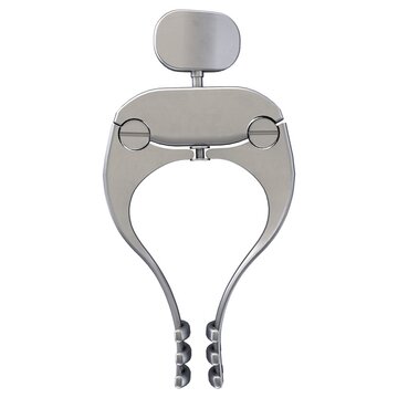Antique Skull Spreader - Vintage metallic skull spreader mechanical surgical dilator, isolated on a white background. 3D render image