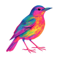 Fototapeta premium PNG Vibrant multicolored bird illustration.
