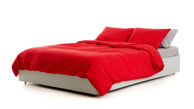 red pillow isolated on white background