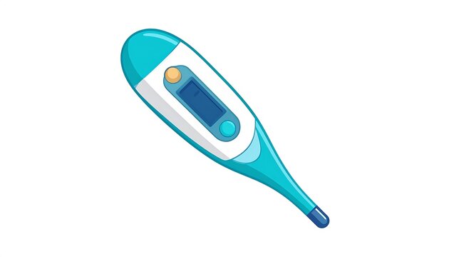 Cute Digital Thermometer Cartoon Medical Equipment Icon for Healthcare and Clinic Design