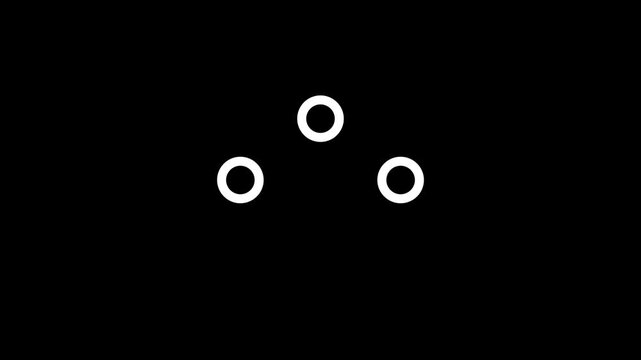 Stars twinkling with circles, blinking sparkling twinkling stars doodle cartoon animation, sparkle star light effect on black background, twinkle stars starlight 4k animation