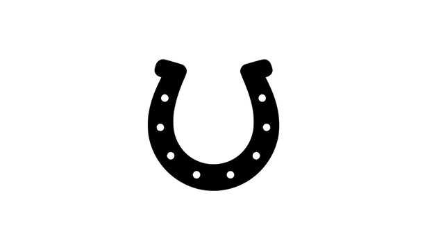 Simple Horseshoe Pictogram Black Icon Vector Illustration