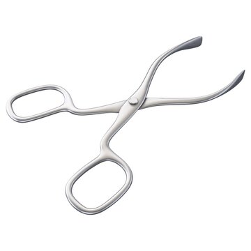 Antique Towel Forceps - Vintage metallic surgical towel forceps instrument, isolated on a white background. 3D render image