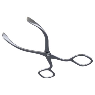 Antique Towel Forceps - Vintage metallic surgical towel forceps instrument, isolated on a white background. 3D render image