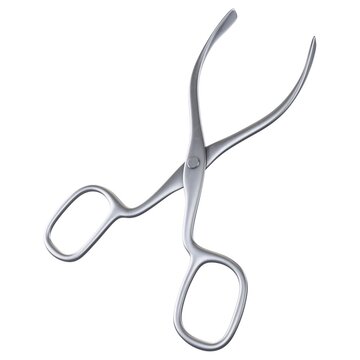 Antique Towel Forceps - Vintage metallic surgical towel forceps instrument, isolated on a white background. 3D render image